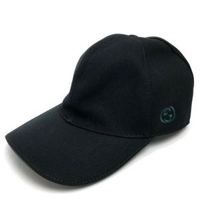 Gucci GG logo sherry line black canvas baseball cap size medium.